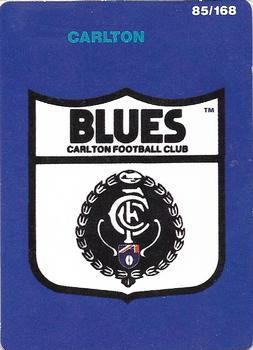 1990 AFL Scanlens Stimorol #85 Carlton Blues Front